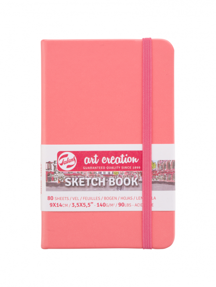 Libreta Sketchbook Art Creation Rojo Coral 140gr 80 Hojas Libreta Art  Creation Plana 140 gr 9 x 14 cm