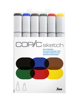 Marcadores Copic Sketch Set 6 Colores Primarios Vivos SKETCHSET025