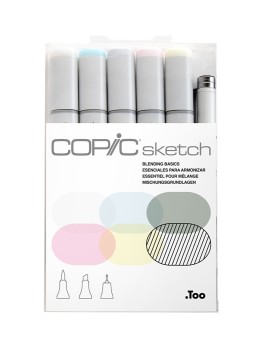 Marcadores Copic Sketch Set 5 Colores Blending Basics + Tiralíneas SKETCHSET021