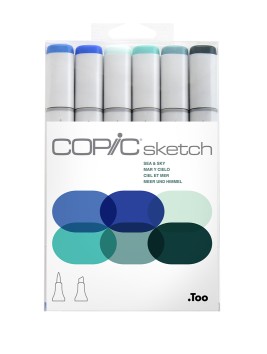 Marcadores Copic Sketch Set 6 Colores Mar y Cielo SKETCHSET022