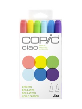 Marcadores Copic Ciao Set 6 Colores Brillantes CIAOSET030