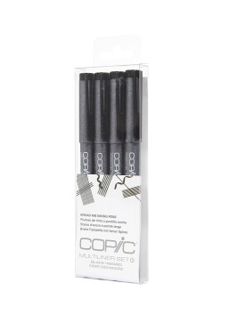 Tiralíneas Copic Multiliner Set 4 Negros Gruesos MULTISET002