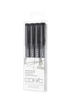 Tiralíneas Copic Multiliner Set 4 Negros Finos MULTISET001