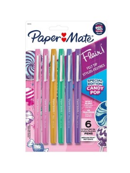 Marcadores Paper Mate Flair Candy Pop! Punta Media Set 6 Colores 2079877