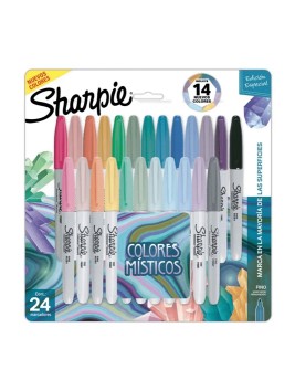 Marcadores Permanentes Sharpie Punta Fina Set 24 Colores Místicos 2155616