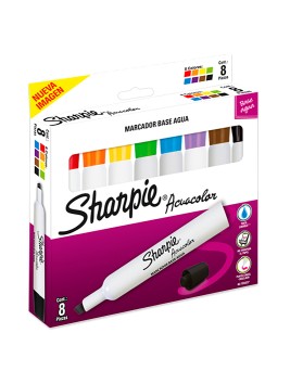 Marcadores a base de Agua Sharpie Acuacolor Set 8 Colores 2184200