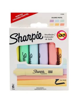 Destacadores Sharpie Tank Set 6 Colores Pasteles 2165088