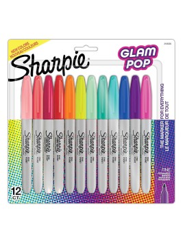 Marcadores Permanentes Sharpie Glam Pop Set 12 Colores 2185226