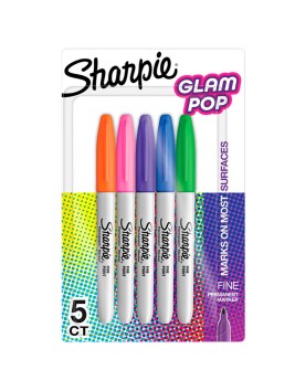 Marcadores Permanentes Sharpie Glam Pop Set 5 Colores 2185230