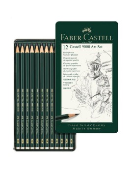 Lápices Grafito Faber Castell 9000 Art Set 12 8B-2H FC119065