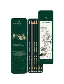 Lápices Grafito Faber Castell 9000 Set 6 8B-HB FC119063