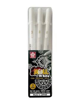 Lápiz Gel Blanco Gelly Roll Sakura Set 3 Puntas XPGB-3WT