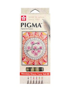 Tiralíneas Sakura Pigma Micron Mandala 0.5mm Set 6 Colores Cálidos XSDK05-MD6A