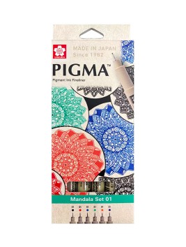 Tiralíneas Sakura Pigma Micron Mandala 0.1mm Set 6 Colores XSDK01-MD6A